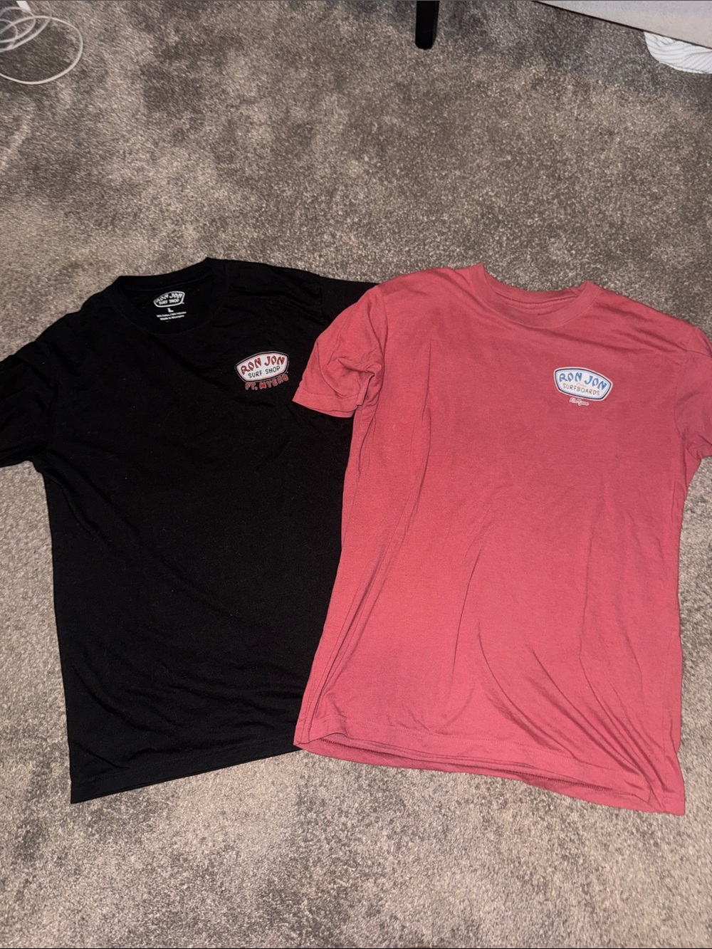 Ron Jon Black & Dusty Rose Logo Tee Pair
